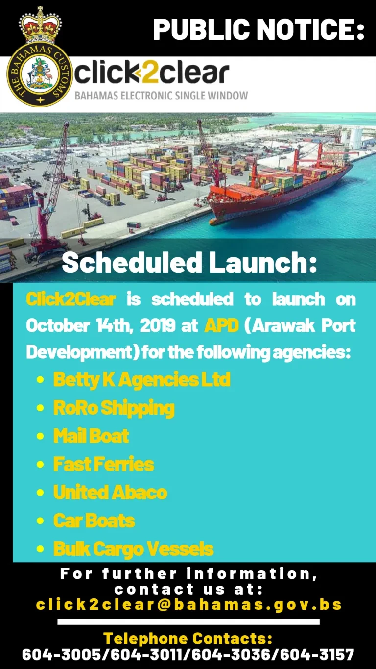 Click2Clear- Scheduled Launch Dates (Sea Manifest & Cargo)